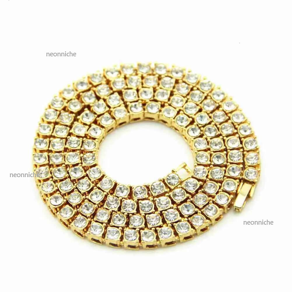 designer titanium steel plated gold sier tennis 3-5mm width inlaid 5A CZ dia iced out chain k necklace for women men hip hop jewelry