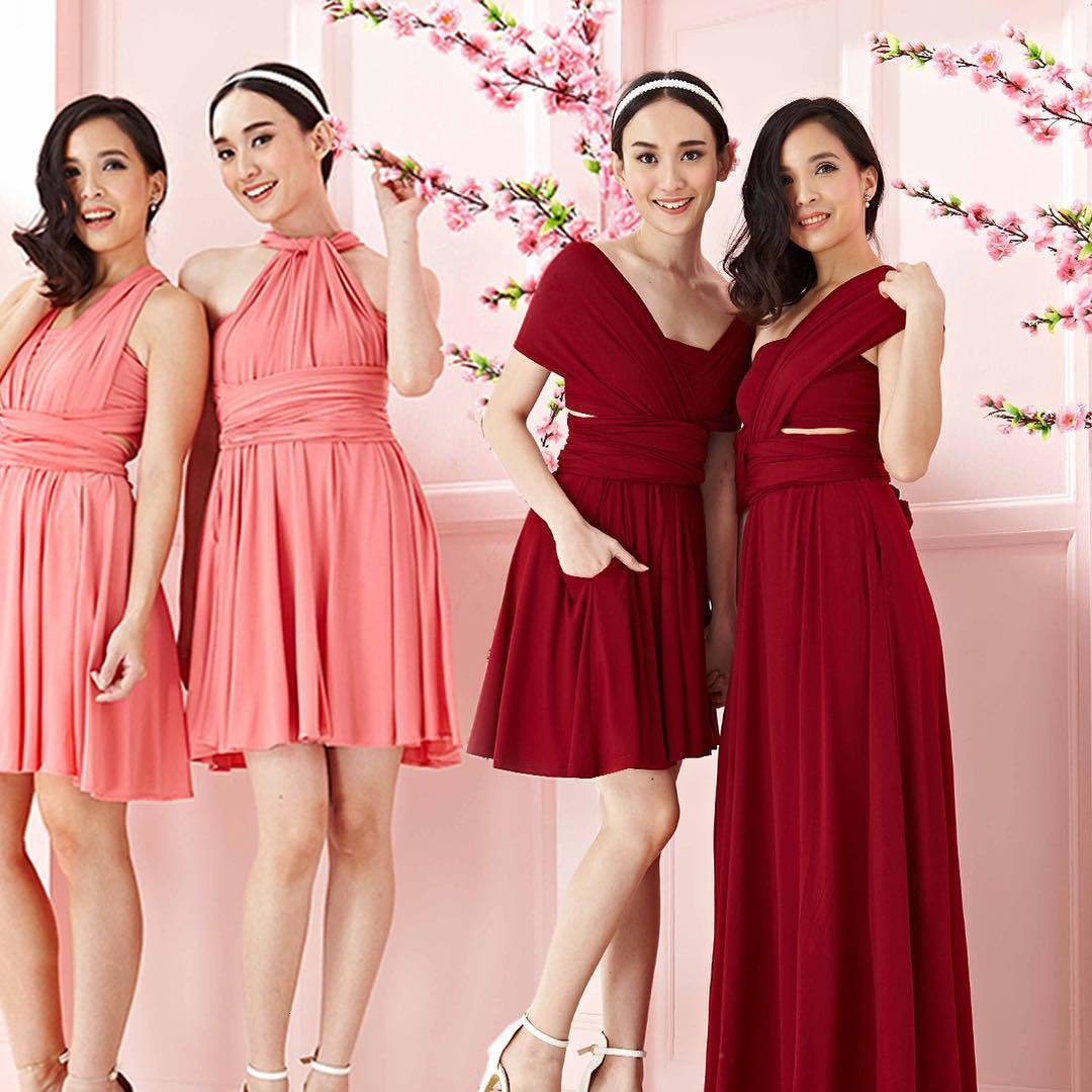 Sisters Group Bridesmaid Long Short Multi dressing Strap Dress