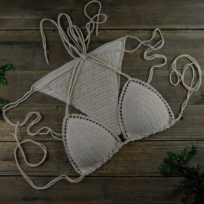 13 Color Women's Swimwear Push up Swimsuit Handmade Crochet Bikini Sets ing Swim Trunks