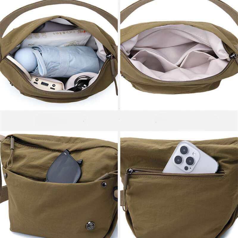 Ultra-Light Nylon Crossbody For Women Adjustable Wide Strap Lightweight Women's Zipper Closure Stylish Messenger Bag