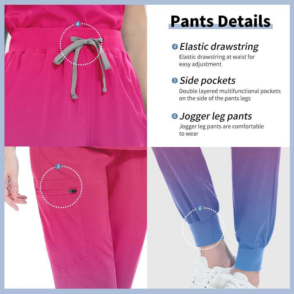 Medical accessories dental scrub jogging gradient uniform pet hospital nurse uniform laboratory dust-proof work uniform nursing work uniform X250410