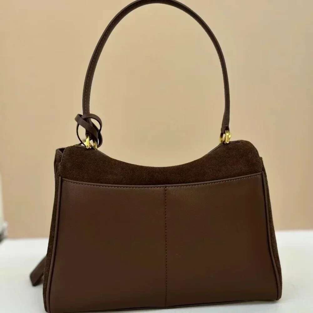 Motingsome Women Suede Leather Bag Gold Buckle Handbag And Purses Designer Bags Fashion Lady Trend Satchel 2024 New