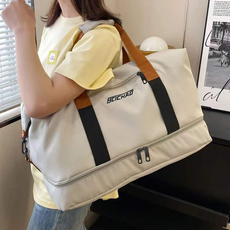 Large Capacity Travel Bag Dry Wet Separation Foldable Waterproof Gym BagShoe Compartment Ideal for Outdoor Activities 251110