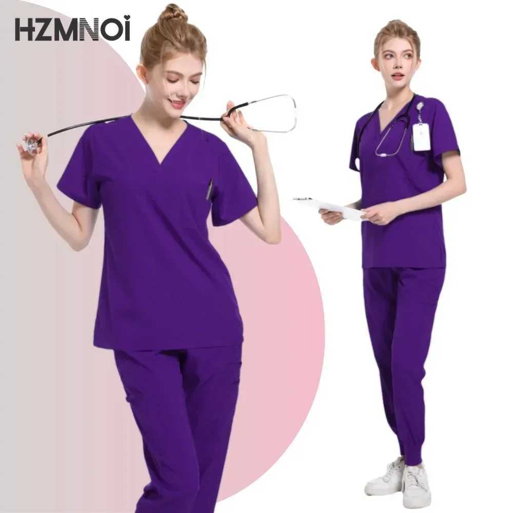 Unisex Doctor Medical Uniforms Men Women Nursing Clothes Beauty Come Nursing Scrubs Sets Dentist Workwear Clinical Tops Pants X250410