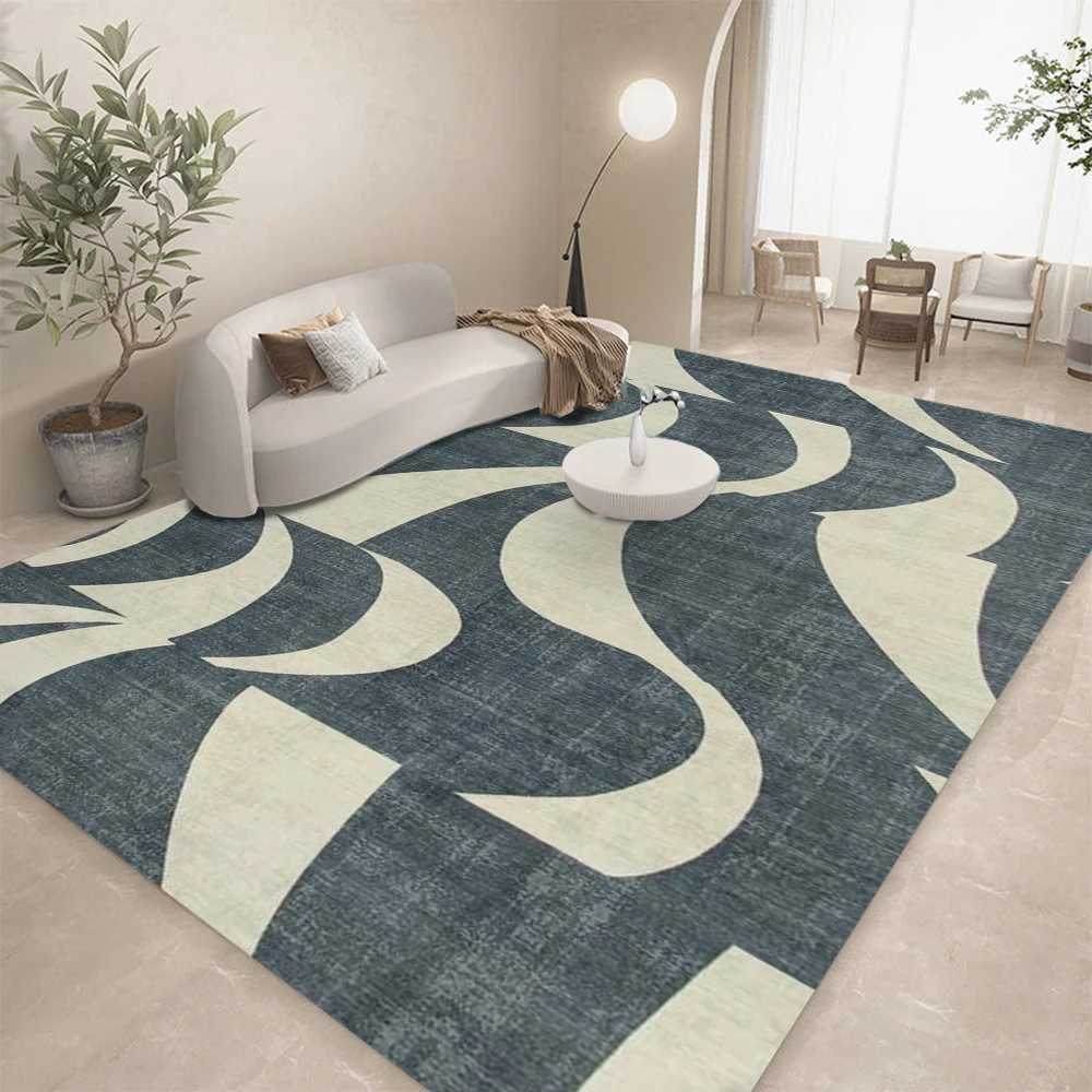Modern Geometric Print Area Rug Large Non-Slip Washable Carpet for Living Room Bedroom Honeycomb Pattern Floor Mat Y251110