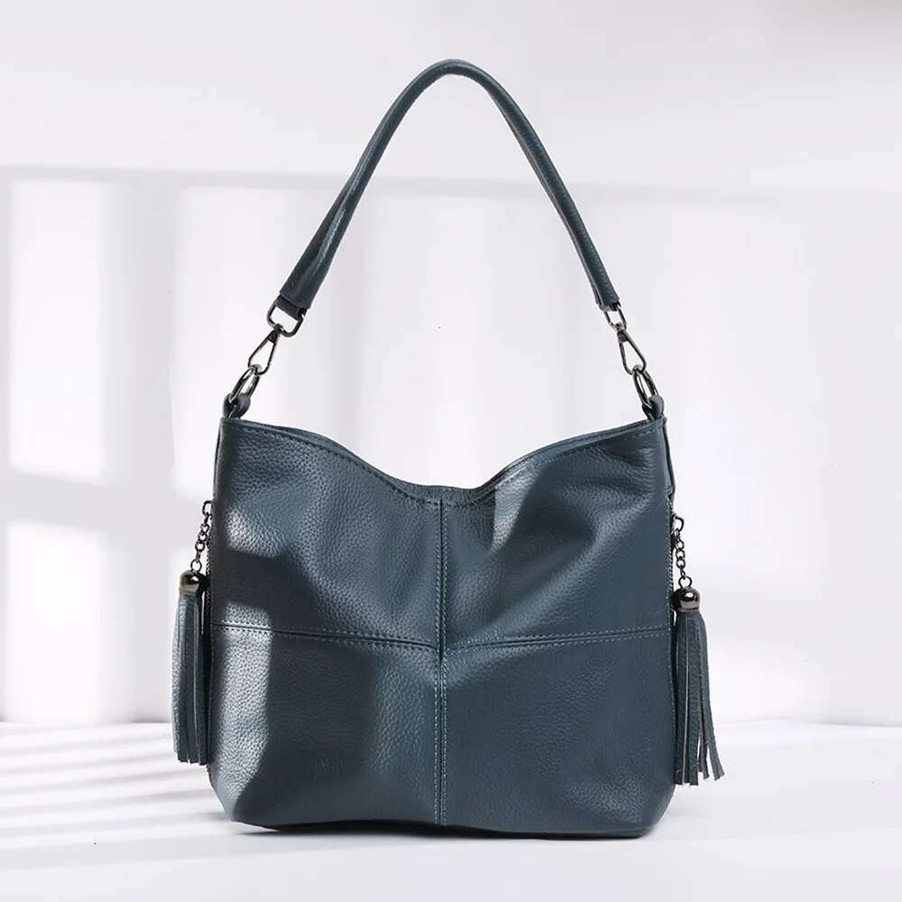 Head Layer Cow Women's Genuine Leather Shoulder Bag, Ladies' Large Capacity Handbag, Underarm High Quality Casual Tote