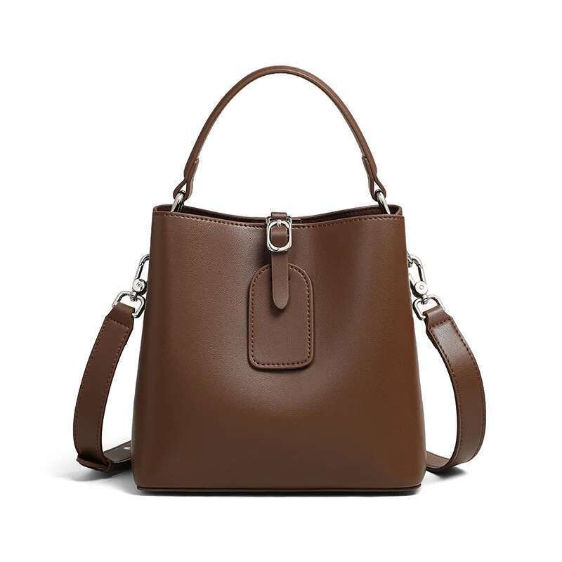 Designer Bag YANATARI Genuine Leather Vintage Shoulder For Women's Handbag Cowhide Crossbody Ladies Bucket Bag
