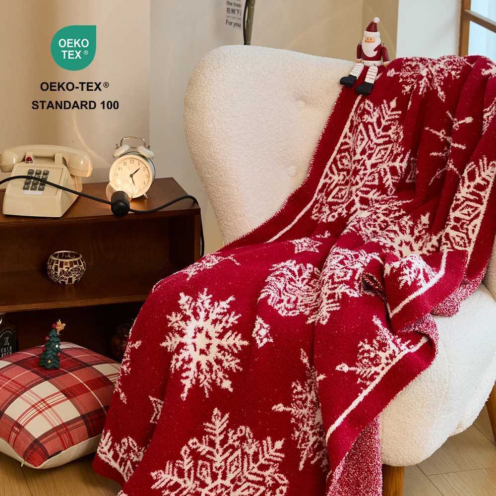 Snowflakes Blanket Soft Microfiber Knit Pinetree Houndstooth Christmas Decor Warm Throw Blanket for Couch Sofa Chair Bed 51x63in C251111