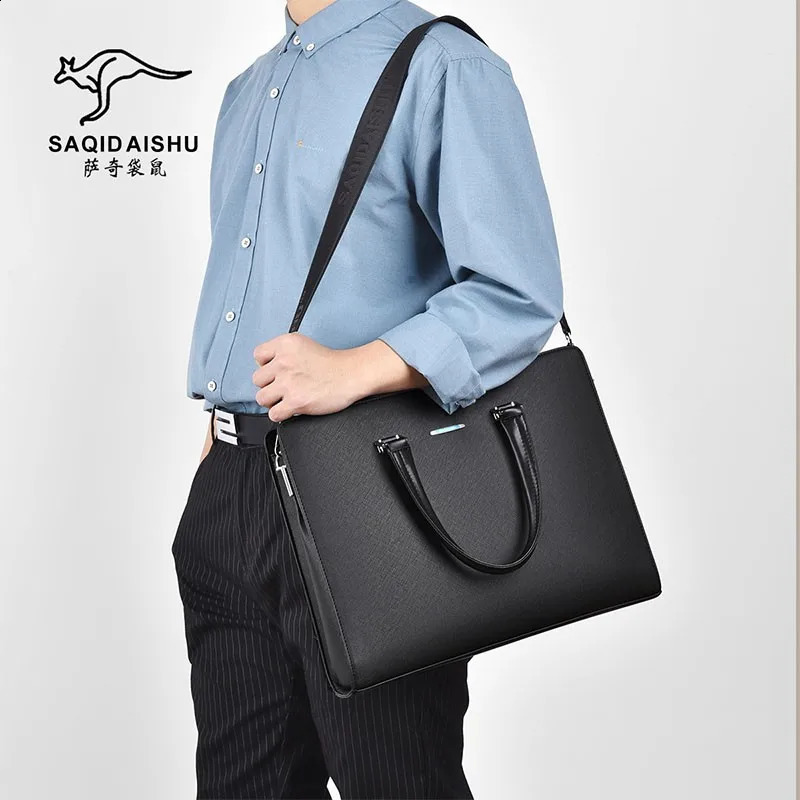 PVC fashion mens bag mens computer bag handbag single shoulder cross bag mens business briefcase 250410