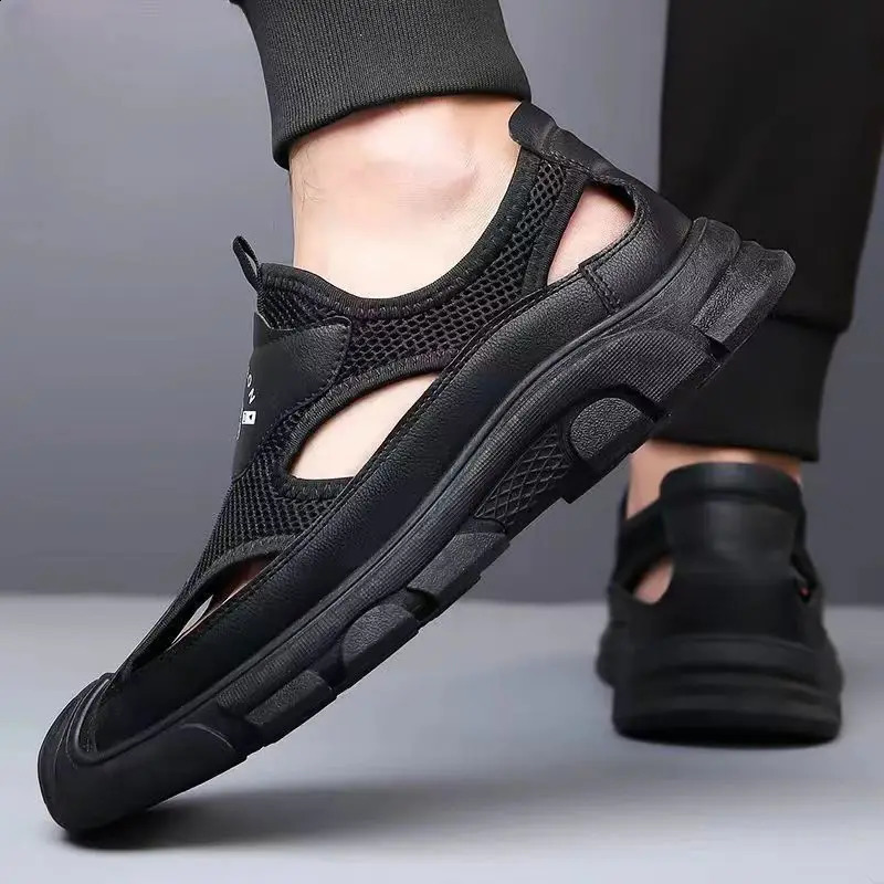 Mens breathable sports shoes beach sandals outdoor trend sandals summer mesh hollow casual outer shoes 250408