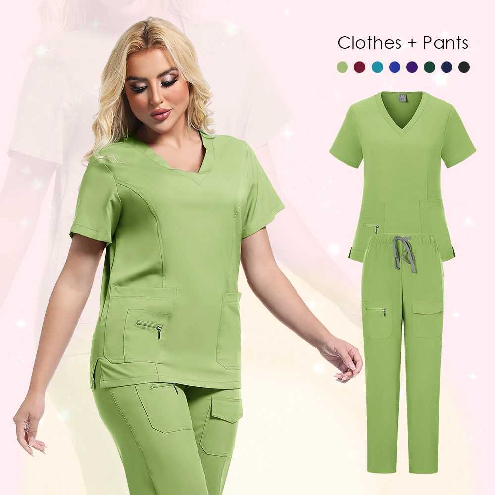 Nurse Scrubs New Fashion Medical Scrub Soft Breathable Jogger Pants Set Surgical Uniforms Woman Nursing Clinical Doctor Workwear X2504109
