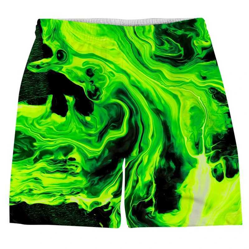 Mens swimsuit shorts oil painting Harajuku 3D surfboard shorts casual beach mens pants Masculina swimsuit sports pants 4XLW250410
