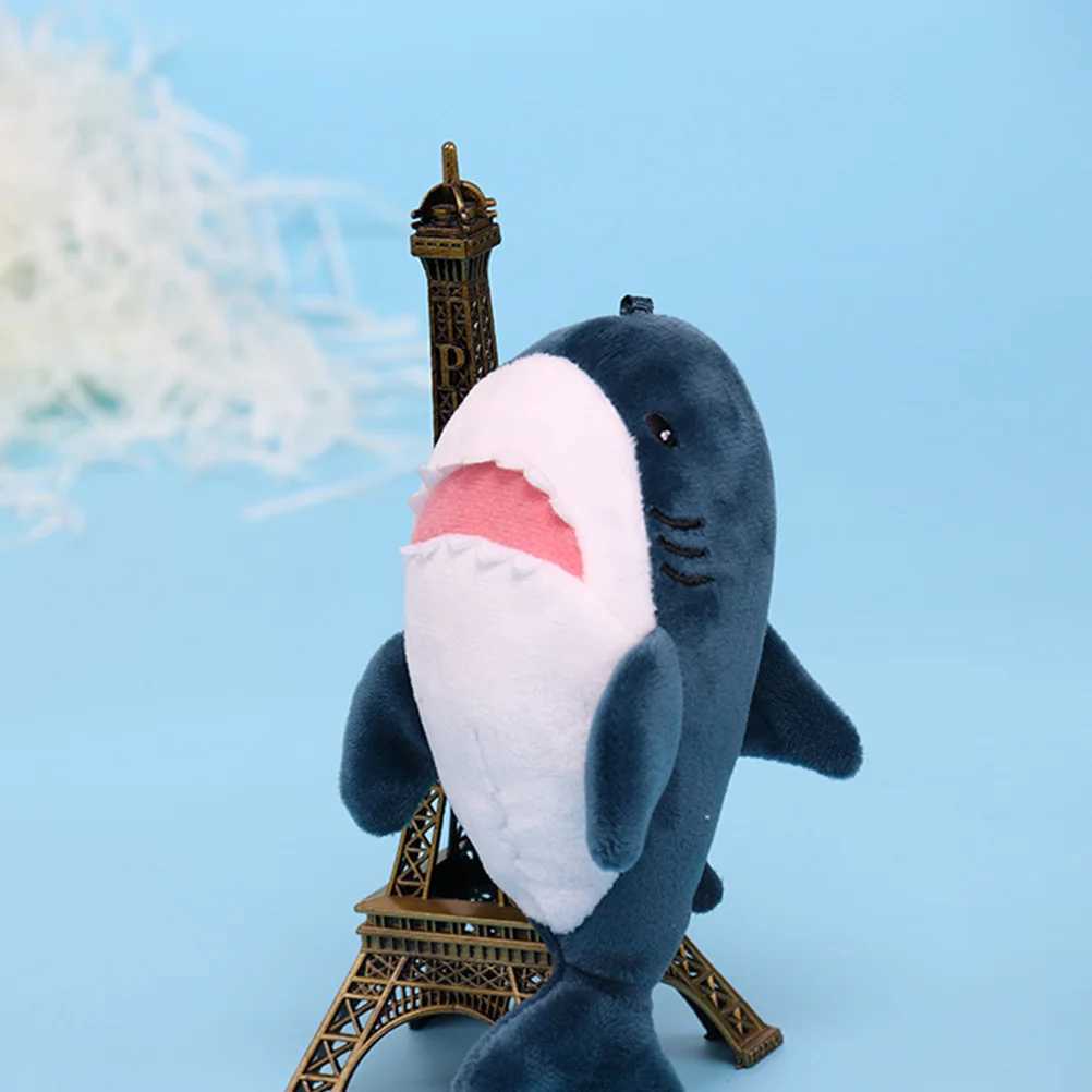 Keychain Cartoon Bag Pendant Plush Shark Keychain Shape Ring Ocean Filling Animal W250411