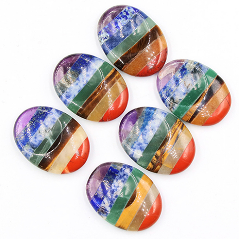 Seven-color Thumbstone, Natural Crystal, Half-Concave Thumbstone, Massage and Manipulation Board, Forgetfulness Stone, Seven-color Stress Relief Stone