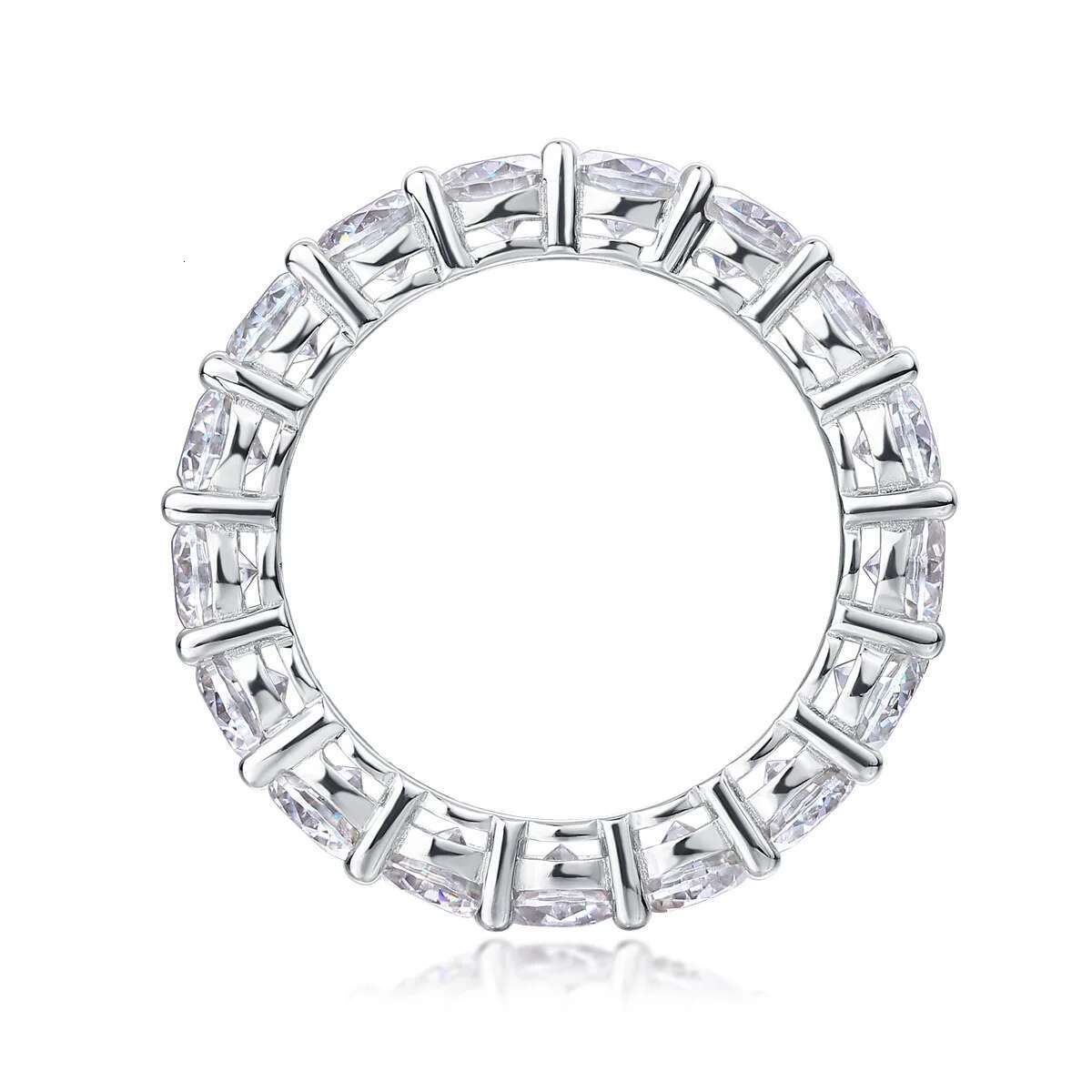 925 Sterling Silver 4mm D Color Moissanite Eternity Ring Wedding Band for Women Fine Jewelry White Gold Engagement Rings Gift