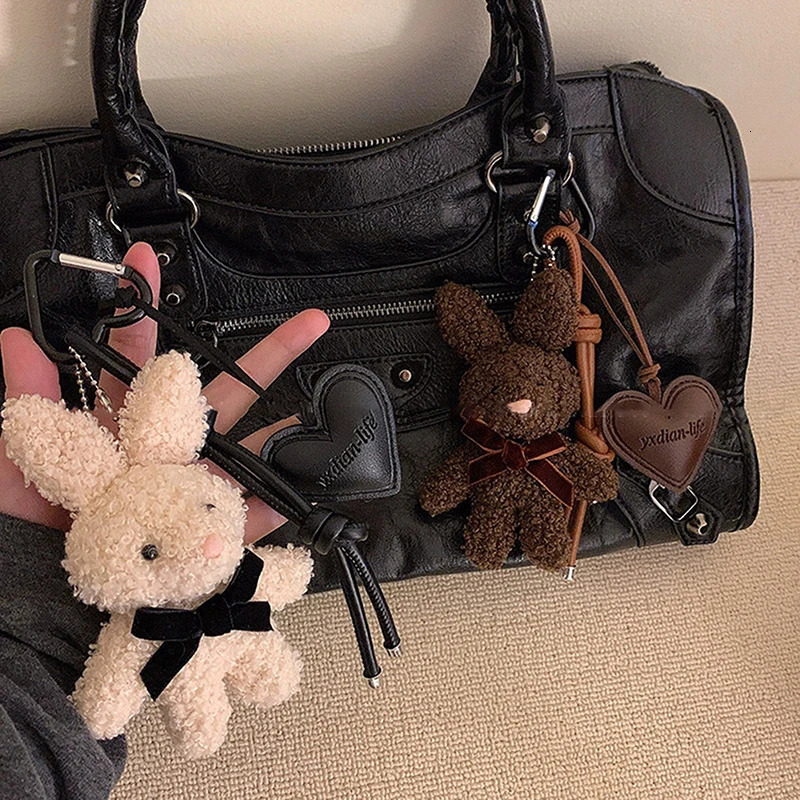 Cute Girls Gift Kawaii Stuffed Bunny Rabbit Keychain Y2K Backpack Pendant Decor 251110