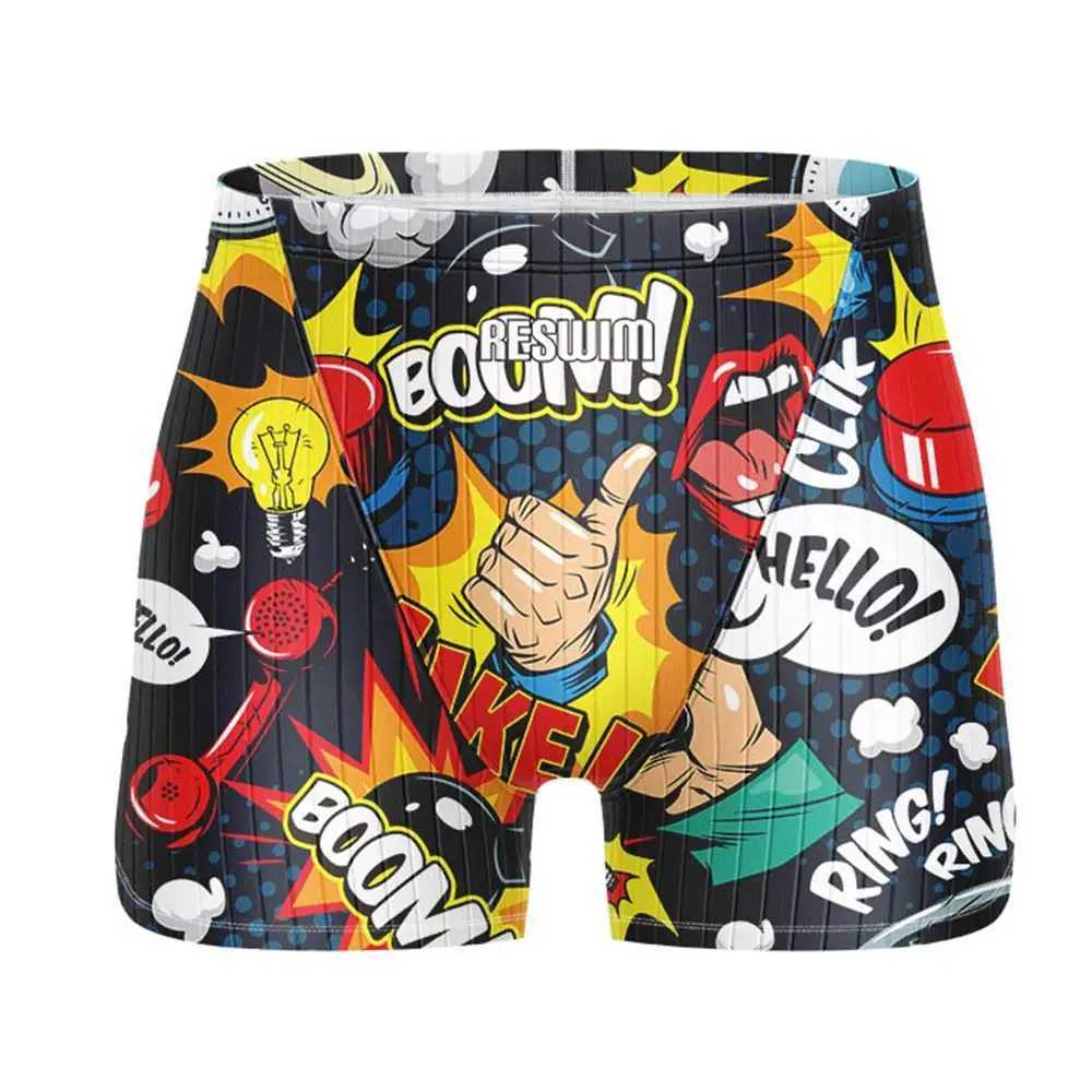 2025 Mens Swimming Jammer Swimsuit Shorts Sports Training Shorts Swimsuit Summer Quick drying Lycra Surfing Diving PantsW250410