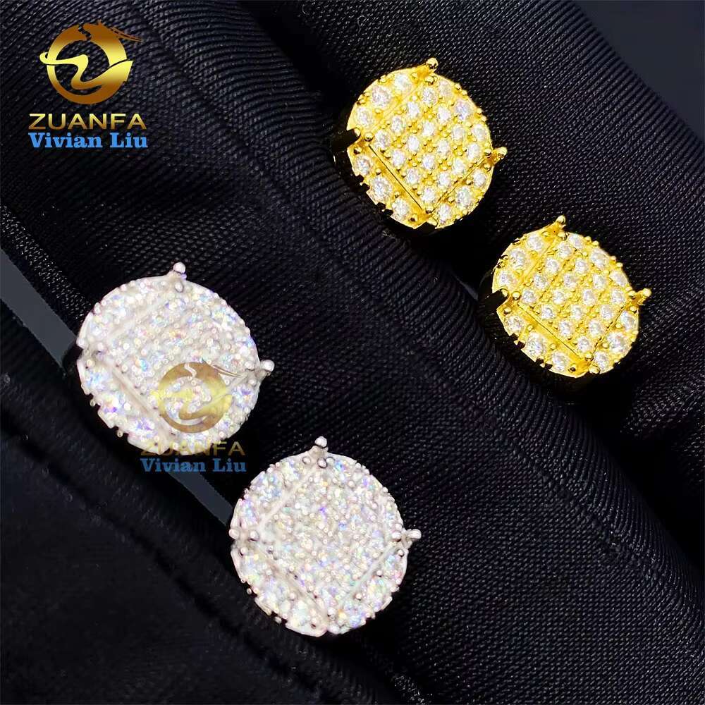 Factory Price Sterling Silver Custom Luxury Diamond Jewelry Fashion Jewelry Vvs Moissanite Stud Earrings
