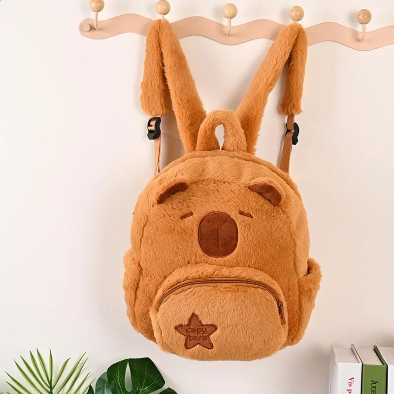 Kawaii Plushie Doll Capybara Plush Backpack Handbag Childrens Bag Toy Shoulder Bag Mini Knapsack Bags Gifts For Girlfriend 250407