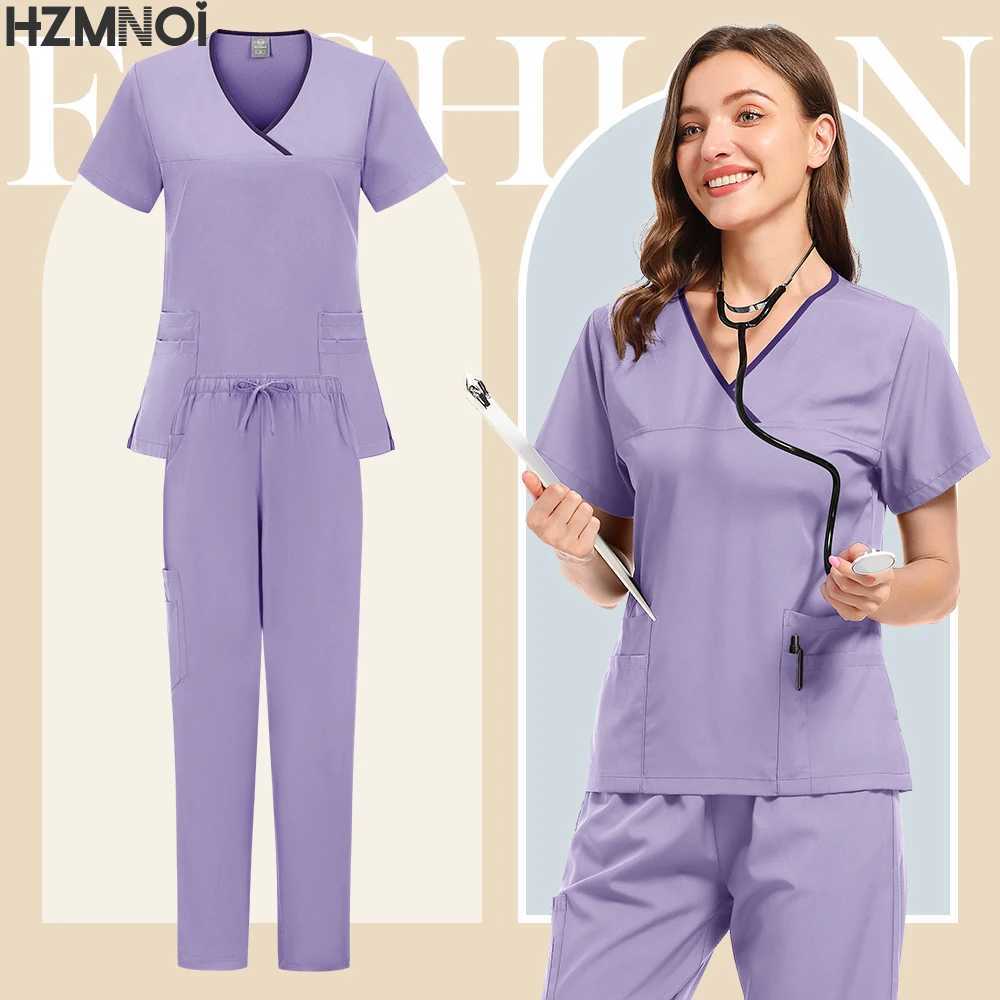 Multicolor Hospital Nurse Uniforms Dental Clinic Pharmacy Medical Scrubs Surgical Gown Women Doctor Veterinary Uniforms Workwear X250410