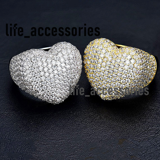 Custom Pass Diamond Tester Hip Hop VVS Moissanite Ring Iced Out 925 Silver Heart Shape Ring Men Hiphop Jewelry