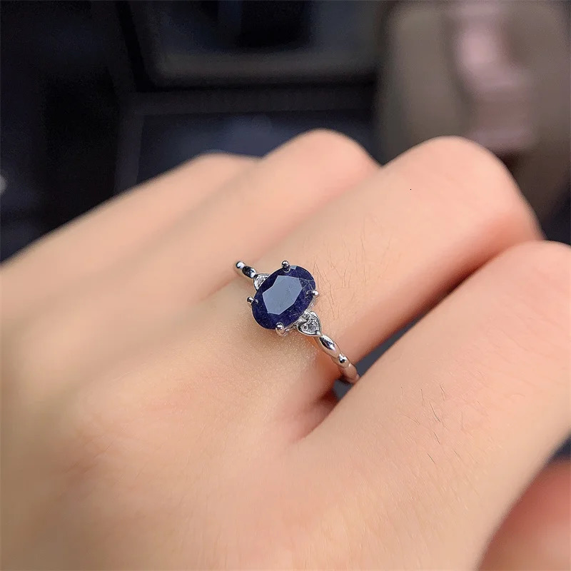 YULEM Fashion Silver Sapphire Rings for Women Solid 925 Silver Sapphire Ring 05 Ct Natural Sapphire Gemstone 251107