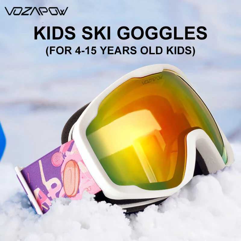 Vozapow Kids Ski GoggLEs Anti Fog DoubLE Layer Resistance Skiing Mask HD Snowboard Eyewear UV400 Children Snow Sunglasses K251110