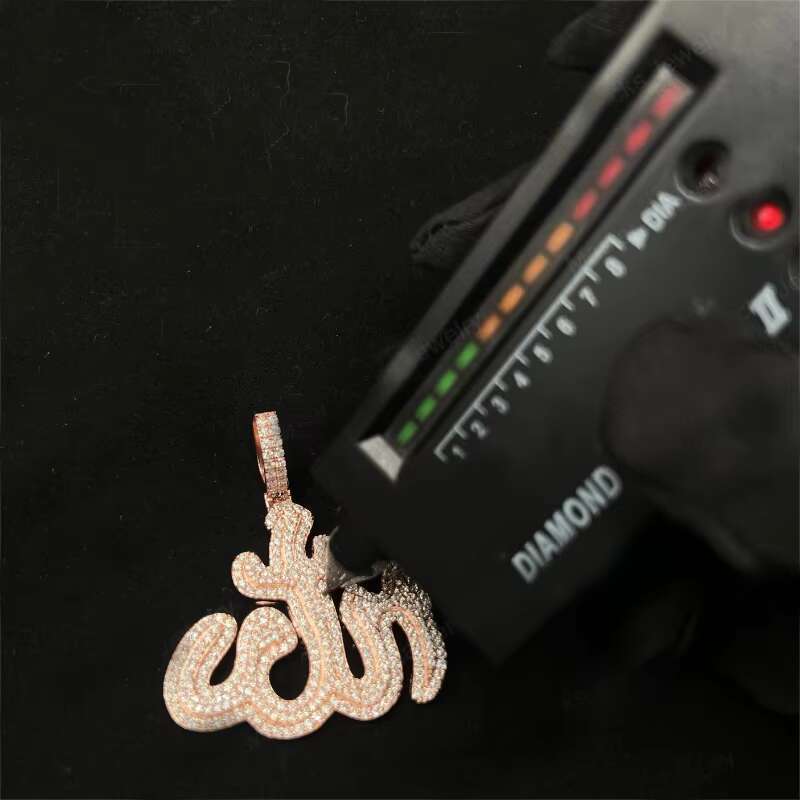 Bling Hiphop Moissanite Pendant 925 Silver Allah VVS Diamond Iced Out Custom Moissanite Pendant