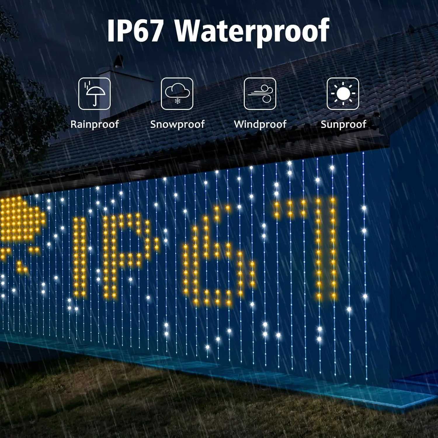 Christmas Smart Fairy Curtain String Light Bluetooth APP Control 400LEDs Christmas Lights DIY Picture Display Garland Party Wedding Decor Y251111