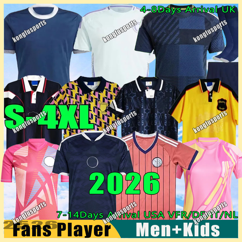 2026 SCoTlaNds Football Shirt 2025 Euro Cup ScoTTisH National Team Soccer Jersey Kids Kit Set Home Navy Blue Away White 150 Years Anniversary Special ROBERTSON DYKES
