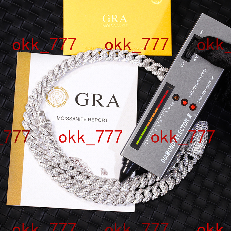 Cheapest Price 6MM-13MM Hip Hop Iced Out Jewelry S925 Silver VVS D Color Diamond Moissanite Cuban Link Chain Factory Price