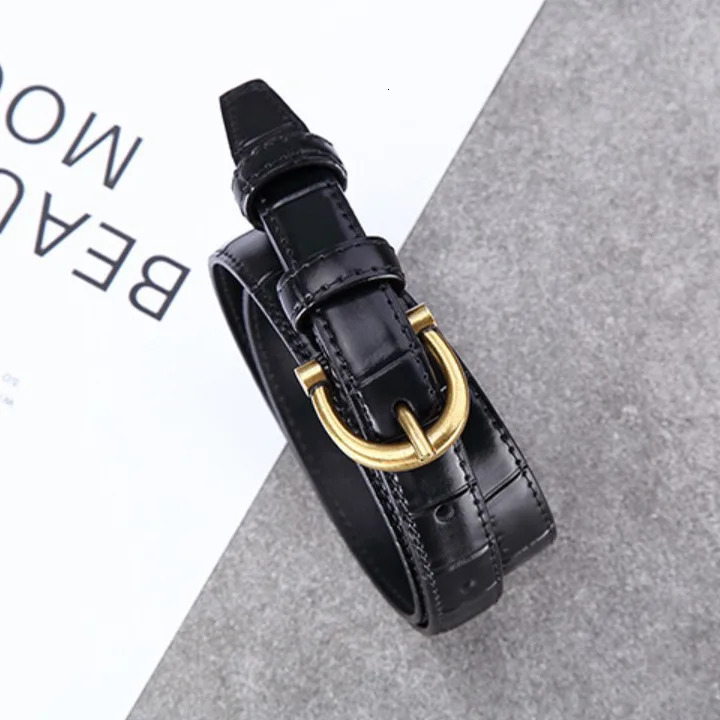 Womens Belt Pattern Decorative Versatile Jeans Set Dress Fashion Accessories Leather Black Trouser Belt 18cm 251031