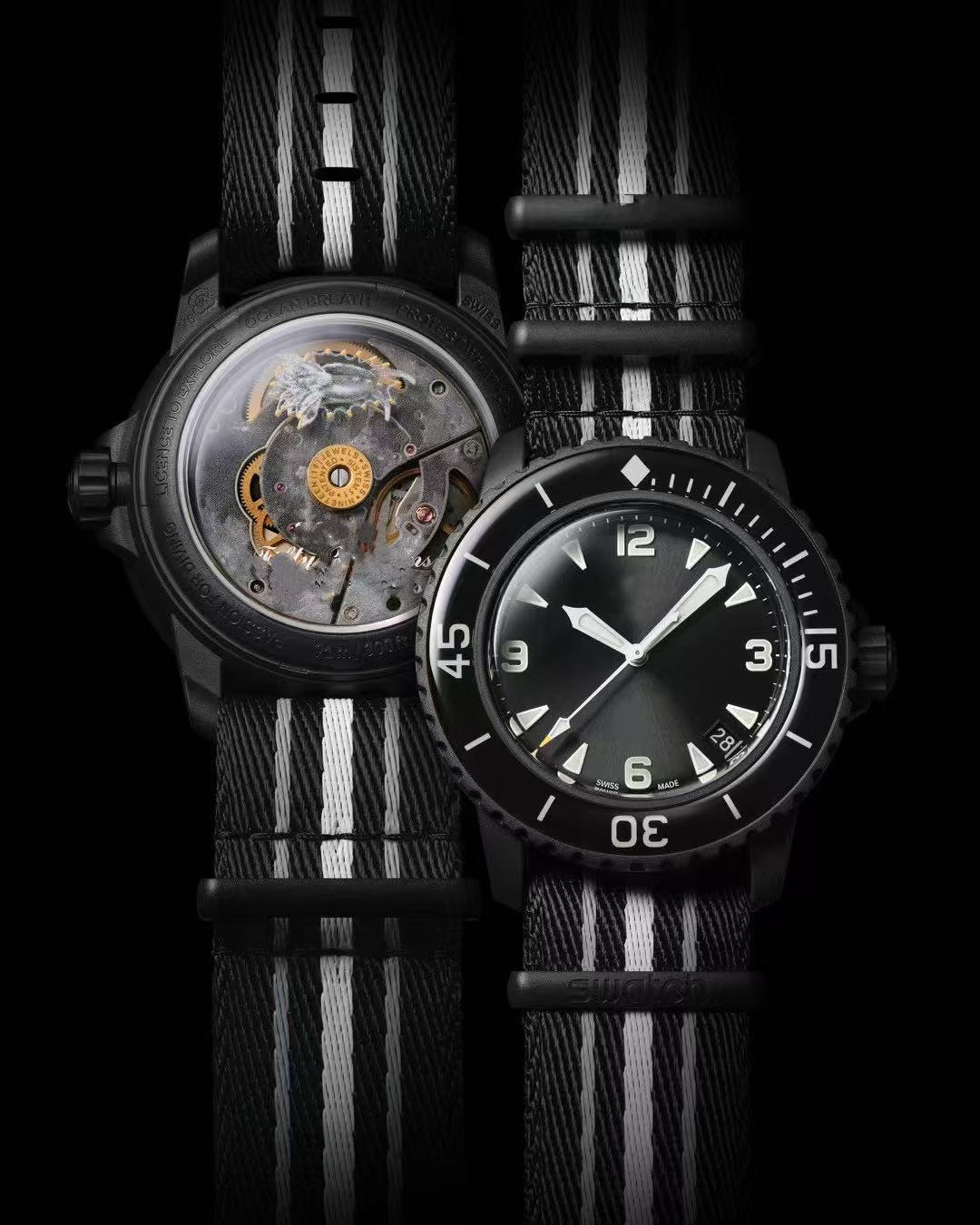 High-Quality New Sports Automatic Mechanical Men's Watches Bio Ceramic BP United Five Oceans Watch Transparent Back Luminous World Time Mens Quartz Watch