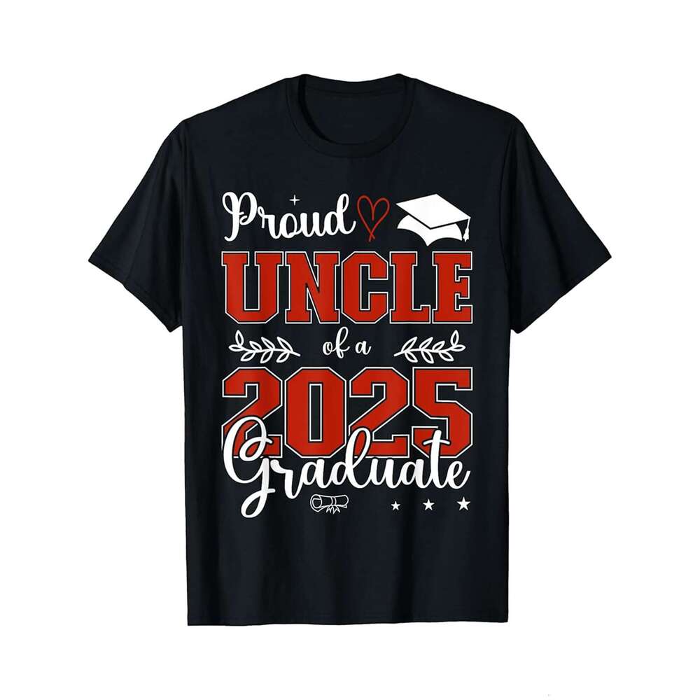 Designer T shirt Proud Uncle Of A 2025 Graduate Class of 2025 Graduation - 220g T shits