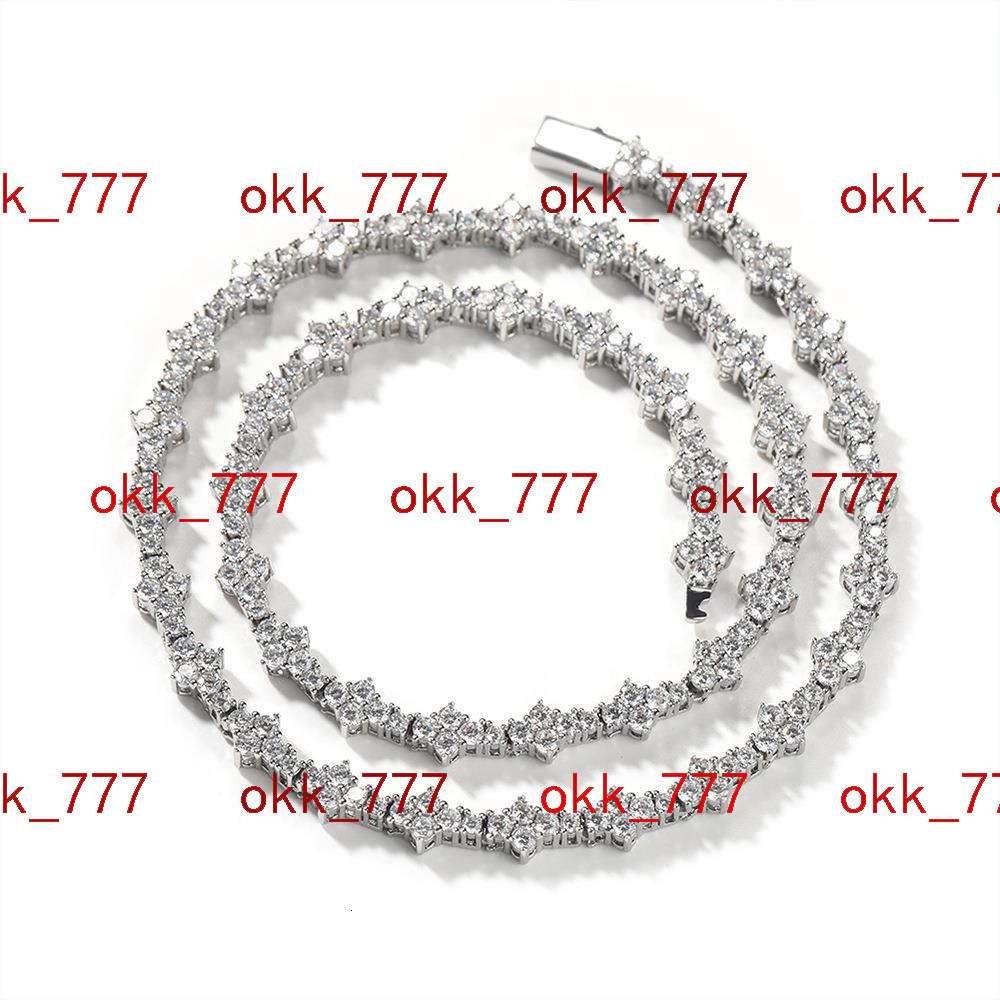 Personalized 925 silver moissanite studded hip-hop necklace mens rap trendy brand high-end feel spring buckle airplane tennis chain accessory
