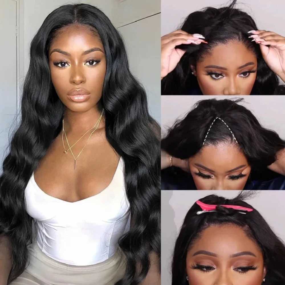 No Leave Out V Part Body Wave Wigs 200 Density Upgrade Brazilian Hair 32 Inches 100 Human Hair Easy Install Natural Women HairT251111