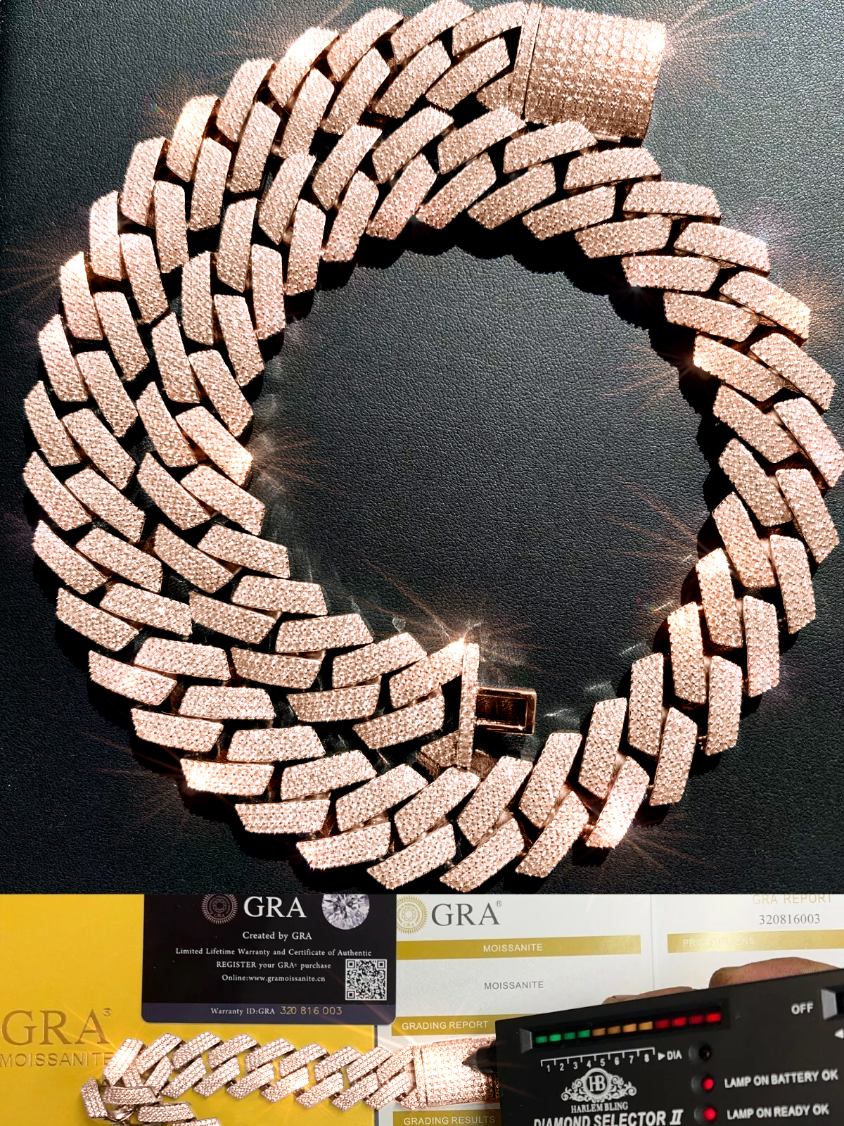 Hip Hop Inspired Men's Gold Cuban Link Necklace Featuring Moissanite - 12mm Chain
