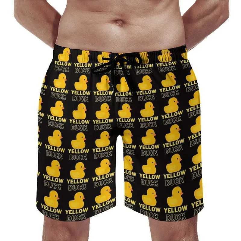 New 3D printed cute animal yellow duck beach shorts for summer suitable for men children fun streetwear swimming trunks fashionable cool shortsW250410