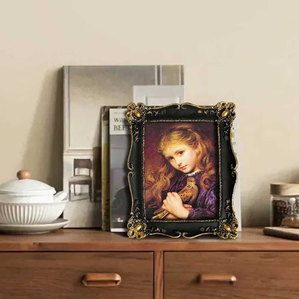 Luxury Antique Vintage Picture Black with Gold Trim - Horizontal Or Vertical Tabletop Wall Hanging Photo Display Frame L251110 H260306