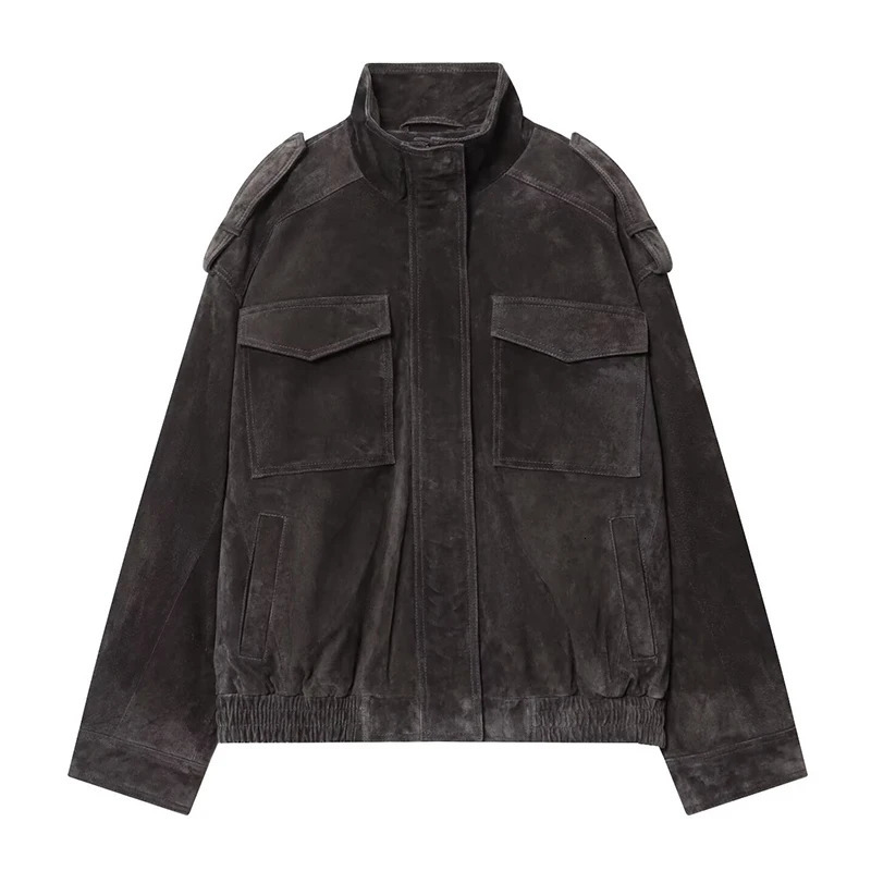 TFMLN 2025 Women Winter Thicken Jackets Fashion Suede Pockets Jacket Streetwear Leisure Pocket Zipper Oversized Jackets 251105