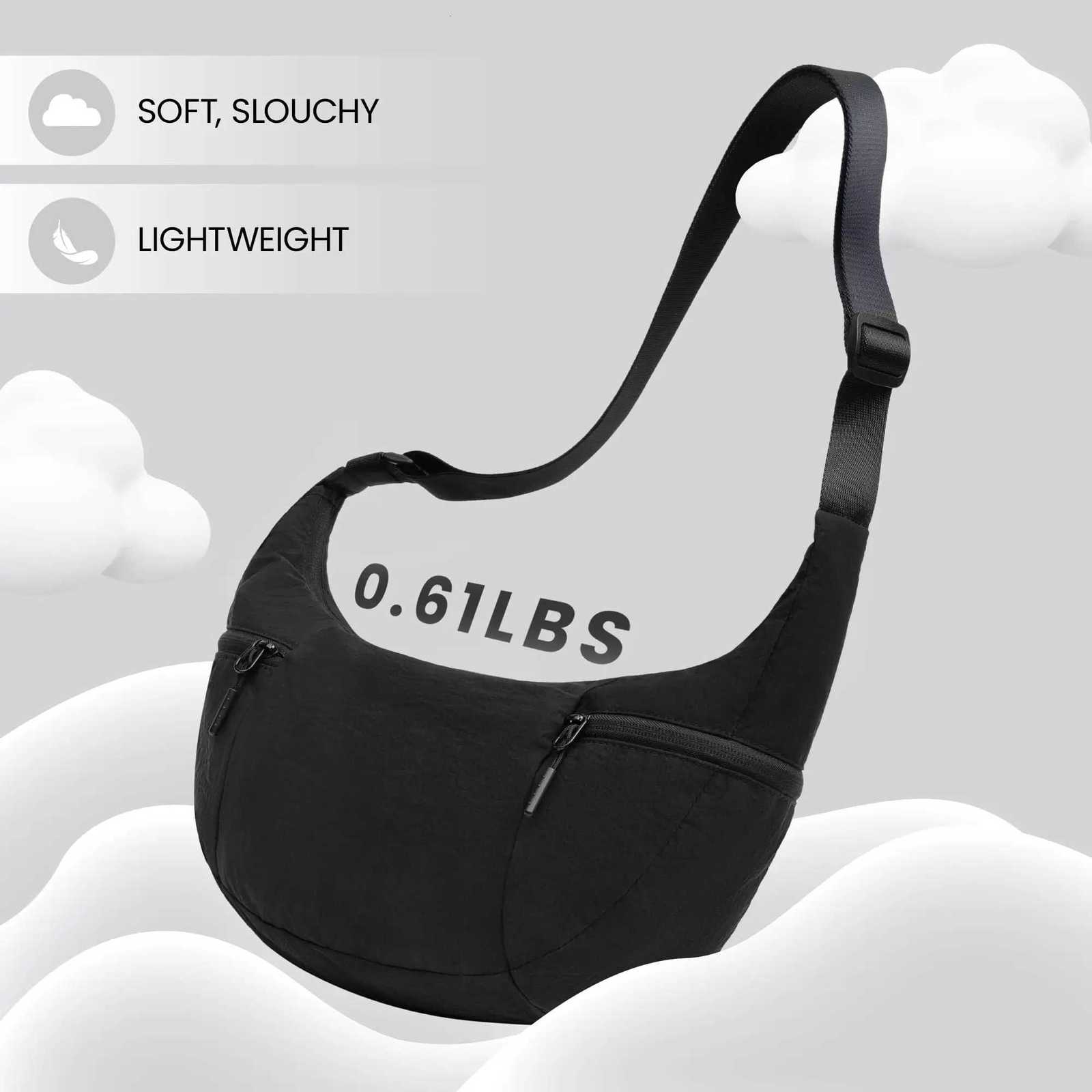 DOYOGI Nylon Crossbody Bag for Women Lightweight Shoulder Purse with Zipper Trendy Crescent Sling Bag with Adjustable StapT251110