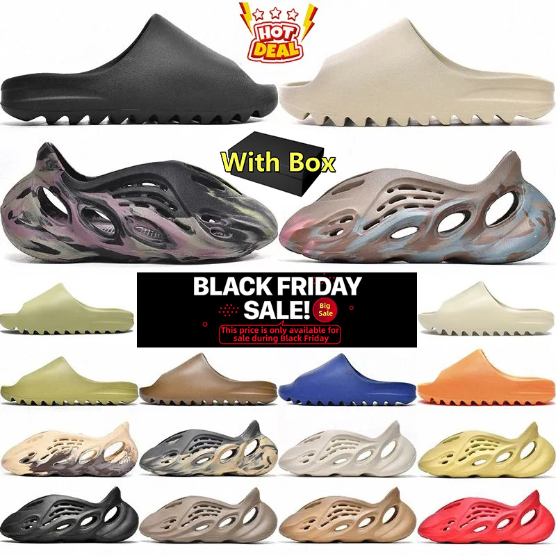 Designer slides for men slippers onyx Bone Azure Flax Pure restock pair Ochre glow Resin Soot black Core womens sandals mens solid slide classics slipper sandal 36-48