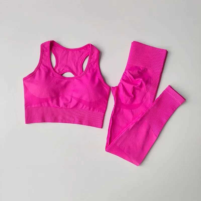 Womens sportswear fitness set yoga set sportswear sports bra+high waist and leg gym clothing seamless sportswearW250411
