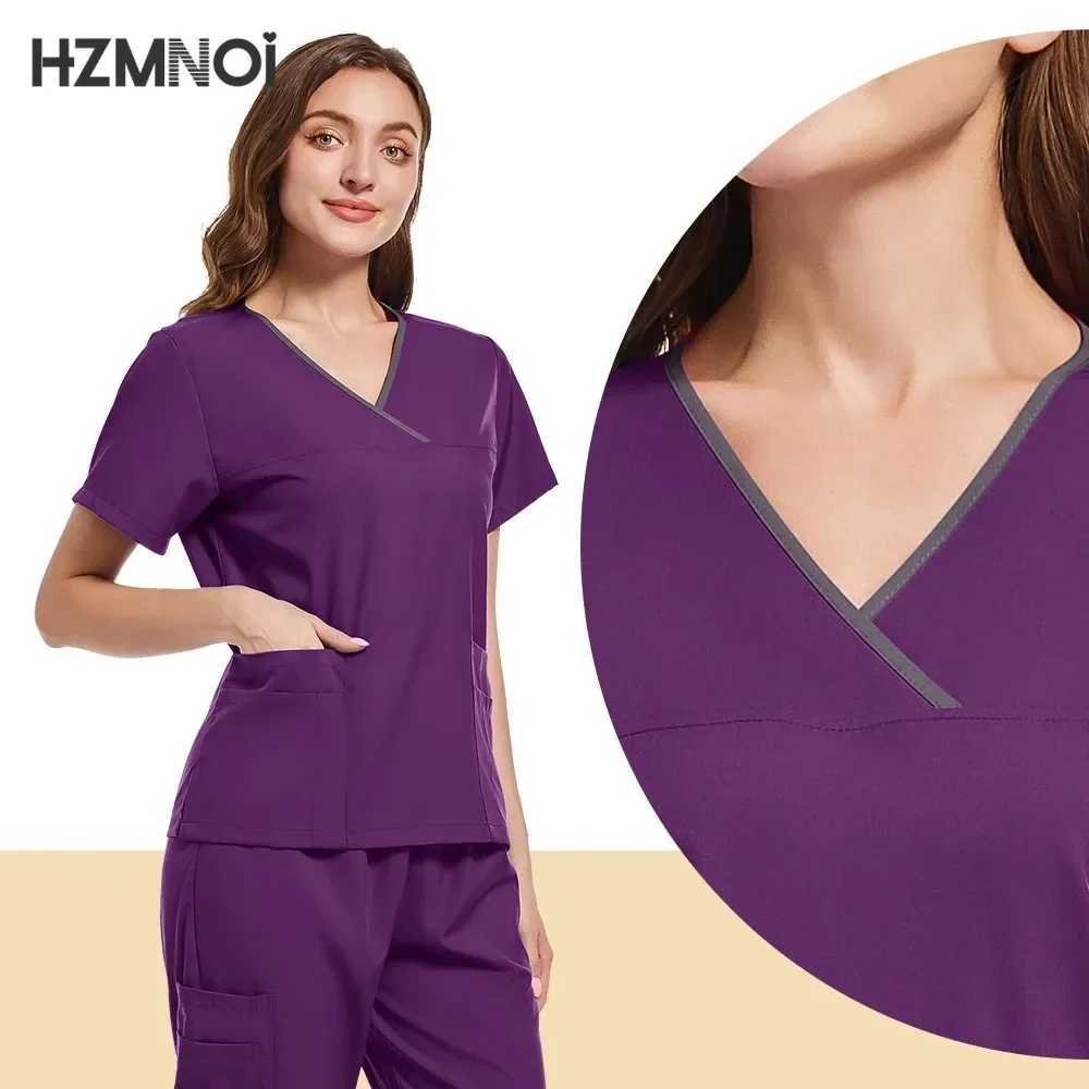 New Nurse Uniforms Women Men Casual Jogger Pants Set Pharmacy Work Clothes Medical Hospital Doctor Nursing Uniform High-end Suit X2504101
