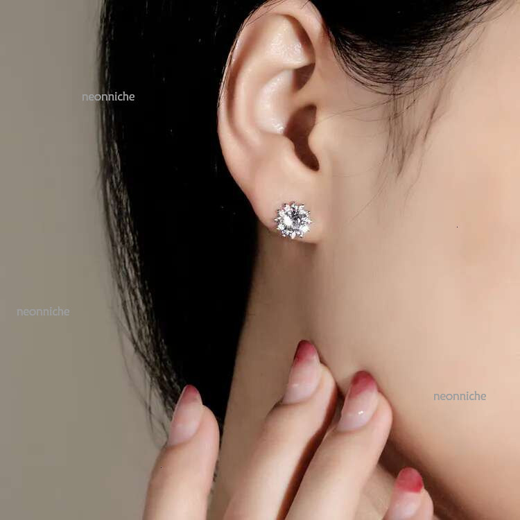 hoop for women D color VVS1 2CT moissanite earrings anti allergy solid sterg sier plated thicker gold designer jewelry woman gift