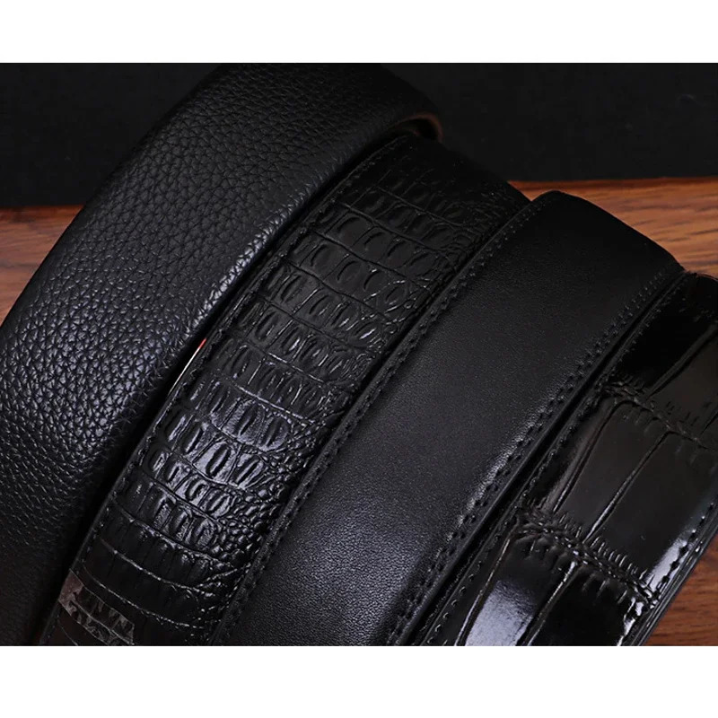 Brown Leather Pattern Mens Leather Belt n Fashion Casual Business People Suit Jeans Automatic Buckle Belt 251031