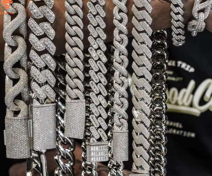 Hip Hop Jewelry 10-20mm Bracelet Gold Plated Cuban Link Chain S925 Silver Iced Out VVS Moissanite Diamond Cuban Bracelet