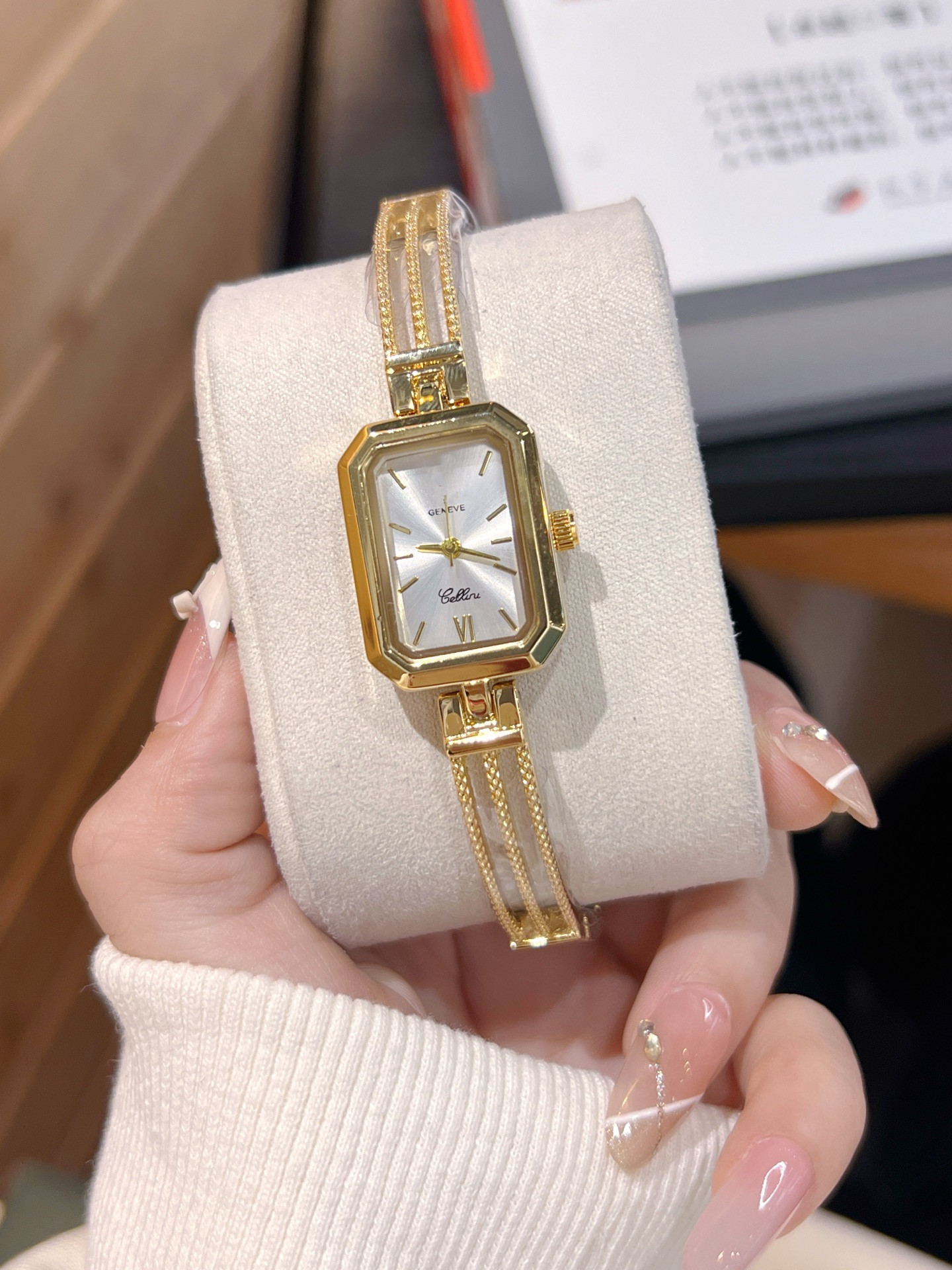 Luxury Womens Square geneve Watch Designer Watches Premium Quartz Movement Stainless Steel Bracelet women Wristwatches #88