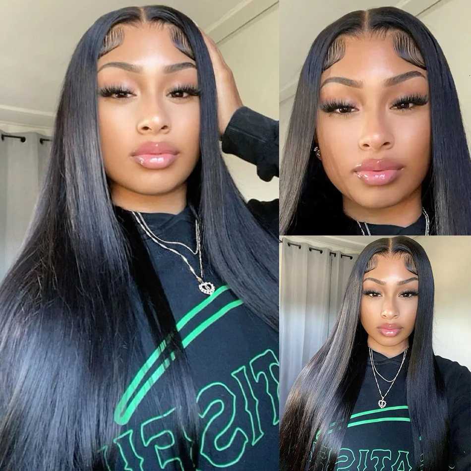 100 Brazilian Human Hair 13x6 Bone Straight Lace Front Human Hair Wigs 30 Inch 13x4 HD Lace Frontal Wig for Women Pre PluckedT251111