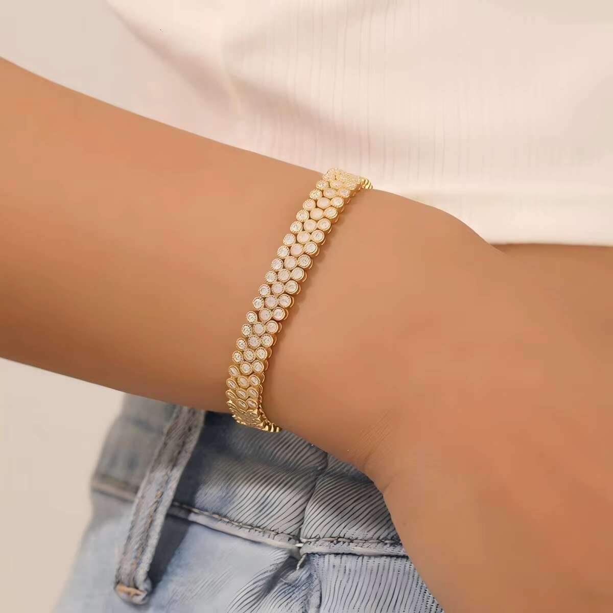 19mm S925 Silver Moissanite Bracelet Luxury Design Fashion and Versatile Hand Accessory